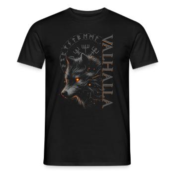 Valhalla Wolf Dieux nordiques Vikings nordiques - T-shirt homme - noir - Devant - AI Model Male 178 light (178cm)
