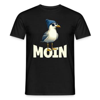 Moin Seagull Allemagne du Nord Salutations Mer Baltique Mer du Nord - T-shirt homme - noir - Devant - AI Model Male 178 light (178cm)