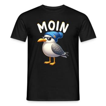 Moin Seagull Allemagne du Nord Salutations Mer Baltique Mer du Nord - T-shirt homme - noir - Devant - AI Model Male 178 light (178cm)