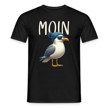 Moin Seagull Allemagne du Nord Salutations Mer Baltique Mer du Nord - T-shirt homme - noir - Devant - AI Model Male 178 light (178cm)