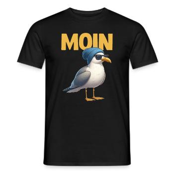 Moin Seagull Allemagne du Nord Salutations Mer Baltique Mer du Nord - T-shirt homme - noir - Devant - AI Model Male 178 light (178cm)