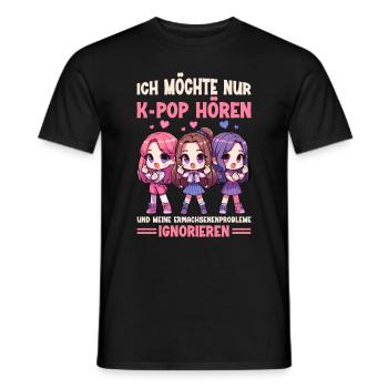 K-Pop Koreanischer Musik Kpop Fans Kdrama - Männer T-Shirt - Schwarz - Vorne - AI Model Male 178 light (178cm)