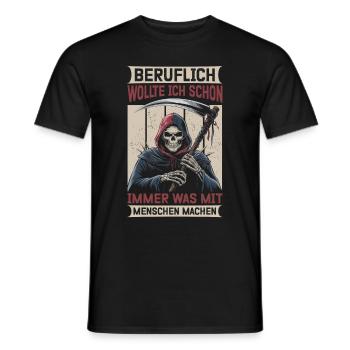 Sarcastique Grande Faucheuse Humour noir Noir - T-shirt homme - noir - Devant - AI Model Male 178 light (178cm)