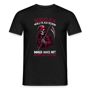 Sarkastischer Sensenmann Schwarzer Humor Dunkler - Männer T-Shirt - Schwarz - Vorne - AI Model Male 178 light (178cm)