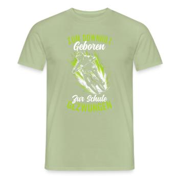 Mountain bikers, MTB lovers, cycling - Men's T-Shirt - sage - Front - AI Model Male 178 light (178cm)