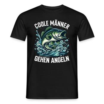 Angel Fischer Angler Angelurlaub Fischjäger - Männer T-Shirt - Schwarz - Vorne - AI Model Male 178 light (178cm)