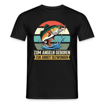 Angel Fischer Angler Angelurlaub Fischjäger - Männer T-Shirt - Schwarz - Vorne - AI Model Male 178 light (178cm)