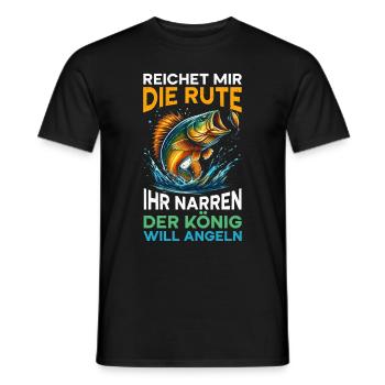 Angel Fischer Angler Angelurlaub Fischjäger - Männer T-Shirt - Schwarz - Vorne - AI Model Male 178 light (178cm)