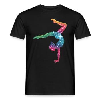 Gymnastics Gymnast Acrobatics Gymnast - Men's T-Shirt - black - Front - AI Model Male 178 light (178cm)