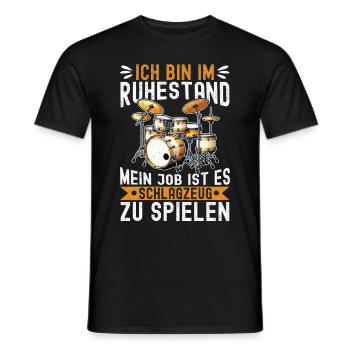 Batteur Batteur Percussion Musiciens - T-shirt homme - noir - Devant - AI Model Male 178 light (178cm)
