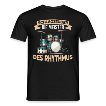Batteur Batteur Percussion Musiciens - T-shirt homme - noir - Devant - AI Model Male 178 light (178cm)