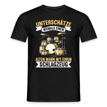 Batteur Batteur Percussion Musiciens - T-shirt homme - noir - Devant - AI Model Male 178 light (178cm)