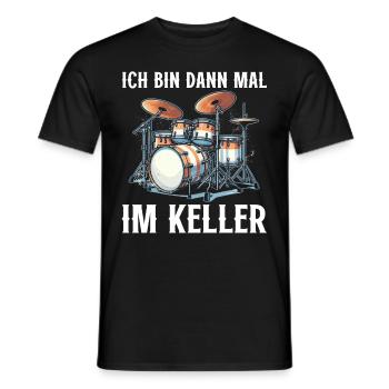 Batteur Batteur Percussion Musiciens - T-shirt homme - noir - Devant - AI Model Male 178 light (178cm)