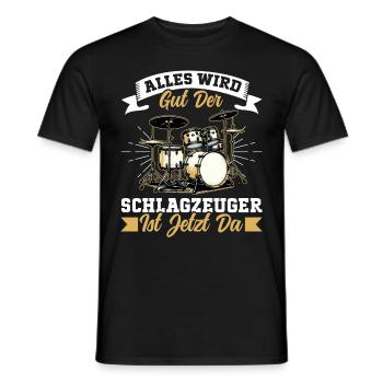 Drummer Drummer Percussion Musicians - Men's T-Shirt - black - Front - AI Model Male 178 light (178cm)