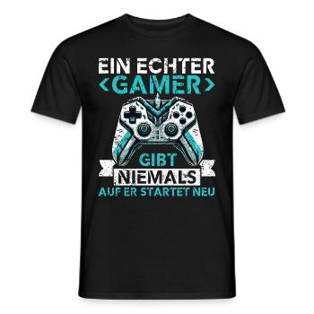 Gaming Gamer Gamer Video Player Console PC Gaming - Men's T-Shirt - black - Front - AI Model Male 178 light (178cm)
