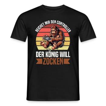 Hands me the controller the king wants to gamble - Men's T-Shirt - black - Front - AI Model Male 178 light (178cm)