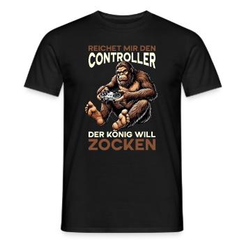 Il me tend la manette que le roi veut jouer - T-shirt homme - noir - Devant - AI Model Male 178 light (178cm)