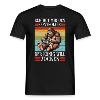 Il me tend la manette que le roi veut jouer - T-shirt homme - noir - Devant - AI Model Male 178 light (178cm)
