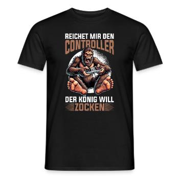 Il me tend la manette que le roi veut jouer - T-shirt homme - noir - Devant - AI Model Male 178 light (178cm)