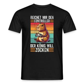 Hands me the controller the king wants to gamble - Men's T-Shirt - black - Front - AI Model Male 178 light (178cm)