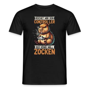 Hands me the controller the king wants to gamble - Men's T-Shirt - black - Front - AI Model Male 178 light (178cm)