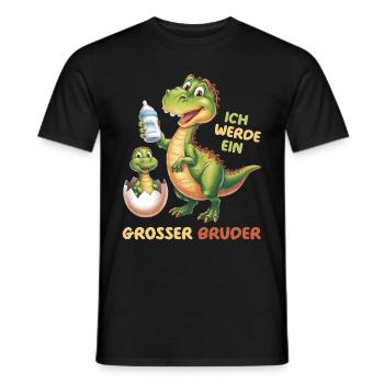 Je vais être grand frère dinosaure nouveau frère - T-shirt homme - noir - Devant - AI Model Male 178 light (178cm)