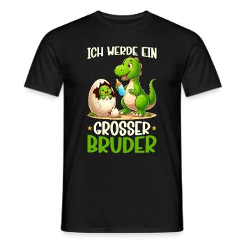 Je vais être grand frère dinosaure nouveau frère - T-shirt homme - noir - Devant - AI Model Male 178 light (178cm)