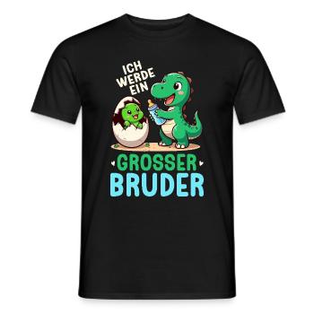 Je vais être grand frère dinosaure nouveau frère - T-shirt homme - noir - Devant - AI Model Male 178 light (178cm)