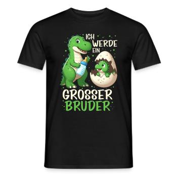 Je vais être grand frère dinosaure nouveau frère - T-shirt homme - noir - Devant - AI Model Male 178 light (178cm)