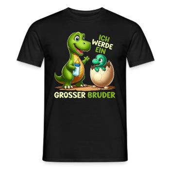 Je vais être grand frère dinosaure nouveau frère - T-shirt homme - noir - Devant - AI Model Male 178 light (178cm)