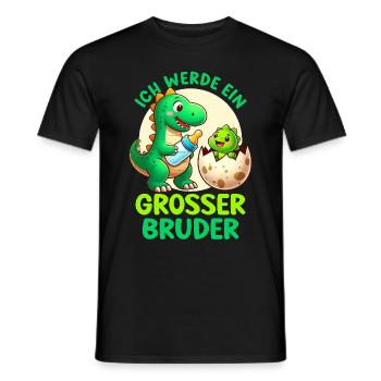 Je vais être grand frère dinosaure nouveau frère - T-shirt homme - noir - Devant - AI Model Male 178 light (178cm)