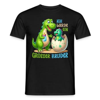 Je vais être grand frère dinosaure nouveau frère - T-shirt homme - noir - Devant - AI Model Male 178 light (178cm)
