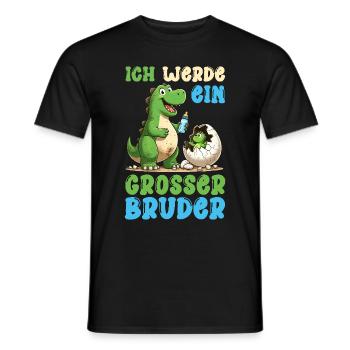 Je vais être grand frère dinosaure nouveau frère - T-shirt homme - noir - Devant - AI Model Male 178 light (178cm)