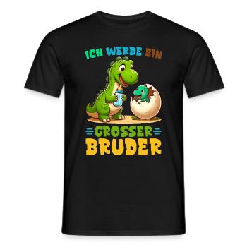 Je vais être grand frère dinosaure nouveau frère - T-shirt homme - noir - Devant - AI Model Male 178 light (178cm)