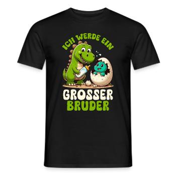 Je vais être grand frère dinosaure nouveau frère - T-shirt homme - noir - Devant - AI Model Male 178 light (178cm)