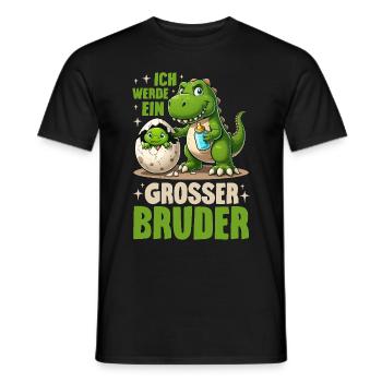 Je vais être grand frère dinosaure nouveau frère - T-shirt homme - noir - Devant - AI Model Male 178 light (178cm)