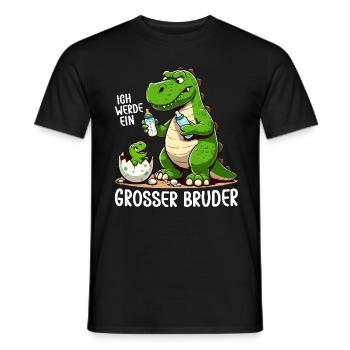 Je vais être grand frère dinosaure nouveau frère - T-shirt homme - noir - Devant - AI Model Male 178 light (178cm)