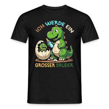 Je vais être grand frère dinosaure nouveau frère - T-shirt homme - noir - Devant - AI Model Male 178 light (178cm)