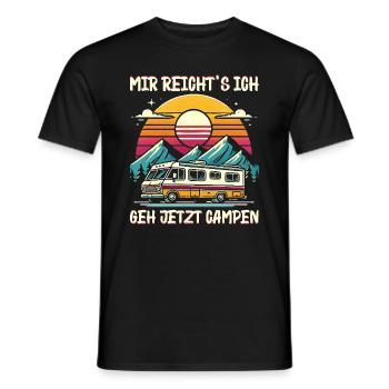 Camper Wohnwagen Lagerfeuer Campingurlaub - Männer T-Shirt - Schwarz - Vorne - AI Model Male 178 light (178cm)
