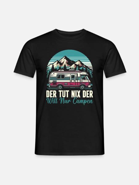 Camper Caravan Campfire Camping holiday - Men's T-Shirt - black