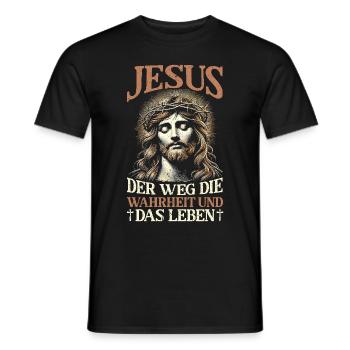 Jesus Christlich Katholiken Gläubiger Gottesdienst - Männer T-Shirt - Schwarz - Vorne - AI Model Male 178 light (178cm)