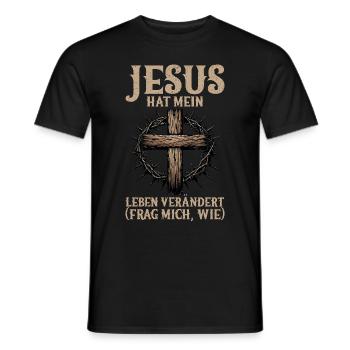 Jesus Christlich Katholiken Gläubiger Gottesdienst - Männer T-Shirt - Schwarz - Vorne - AI Model Male 178 light (178cm)