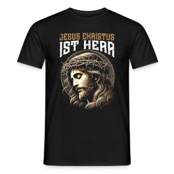 Jesus Christlich Katholiken Gläubiger Gottesdienst - Männer T-Shirt - Schwarz - Vorne - AI Model Male 178 light (178cm)