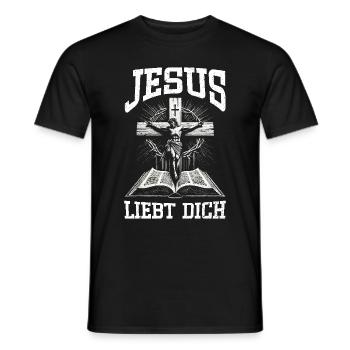 Jesus Christlich Katholiken Gläubiger Gottesdienst - Männer T-Shirt - Schwarz - Vorne - AI Model Male 178 light (178cm)