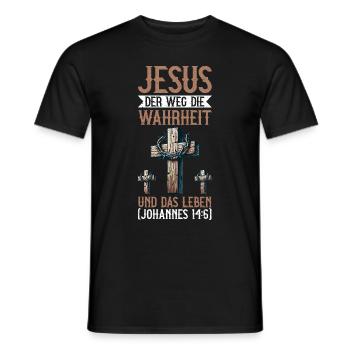 Jesus Christlich Katholiken Gläubiger Gottesdienst - Männer T-Shirt - Schwarz - Vorne - AI Model Male 178 light (178cm)