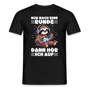 Just one more round then I'll stop sloth - Men's T-Shirt - black - Front - AI Model Male 178 light (178cm)