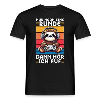 Just one more round then I'll stop sloth - Men's T-Shirt - black - Front - AI Model Male 178 light (178cm)