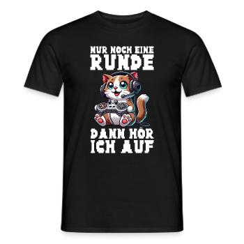 Just one more round, then I'll listen to cats - Men's T-Shirt - black - Front - AI Model Male 178 light (178cm)