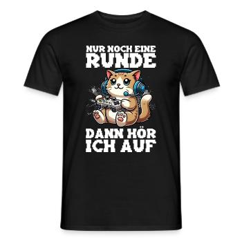 Just one more round, then I'll listen to cats - Men's T-Shirt - black - Front - AI Model Male 178 light (178cm)