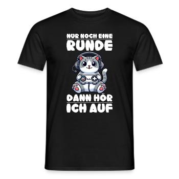Just one more round, then I'll listen to cats - Men's T-Shirt - black - Front - AI Model Male 178 light (178cm)